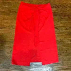 Zara Holiday Red Ruffled Midi Skirt Size Medium